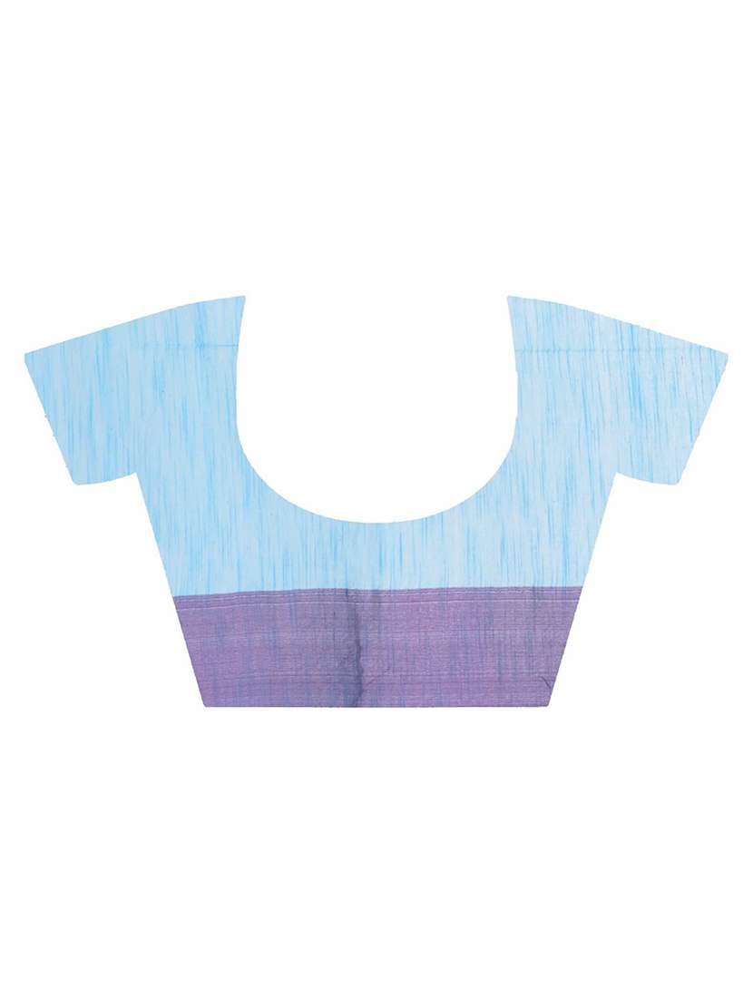 women's self design blue colored saree with blouse - 19994901 -  Standard Image - 3