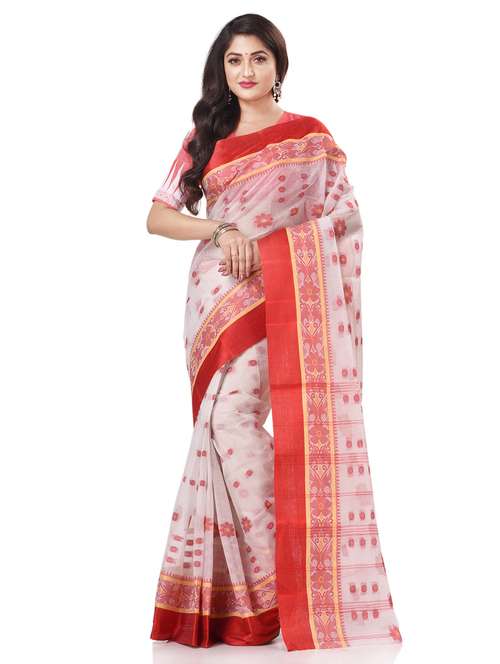 women's self design white colored saree - 19994904 -  Standard Image - 0