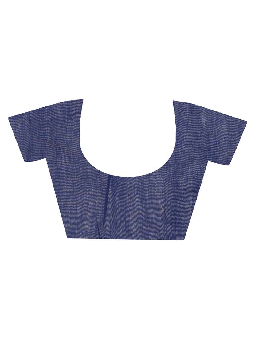 women solid handloom saree with blouse - 19994937 - Standard Image - 3