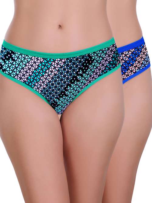 multi colored cotton bikini panty combo - 19994952 -  Standard Image - 0