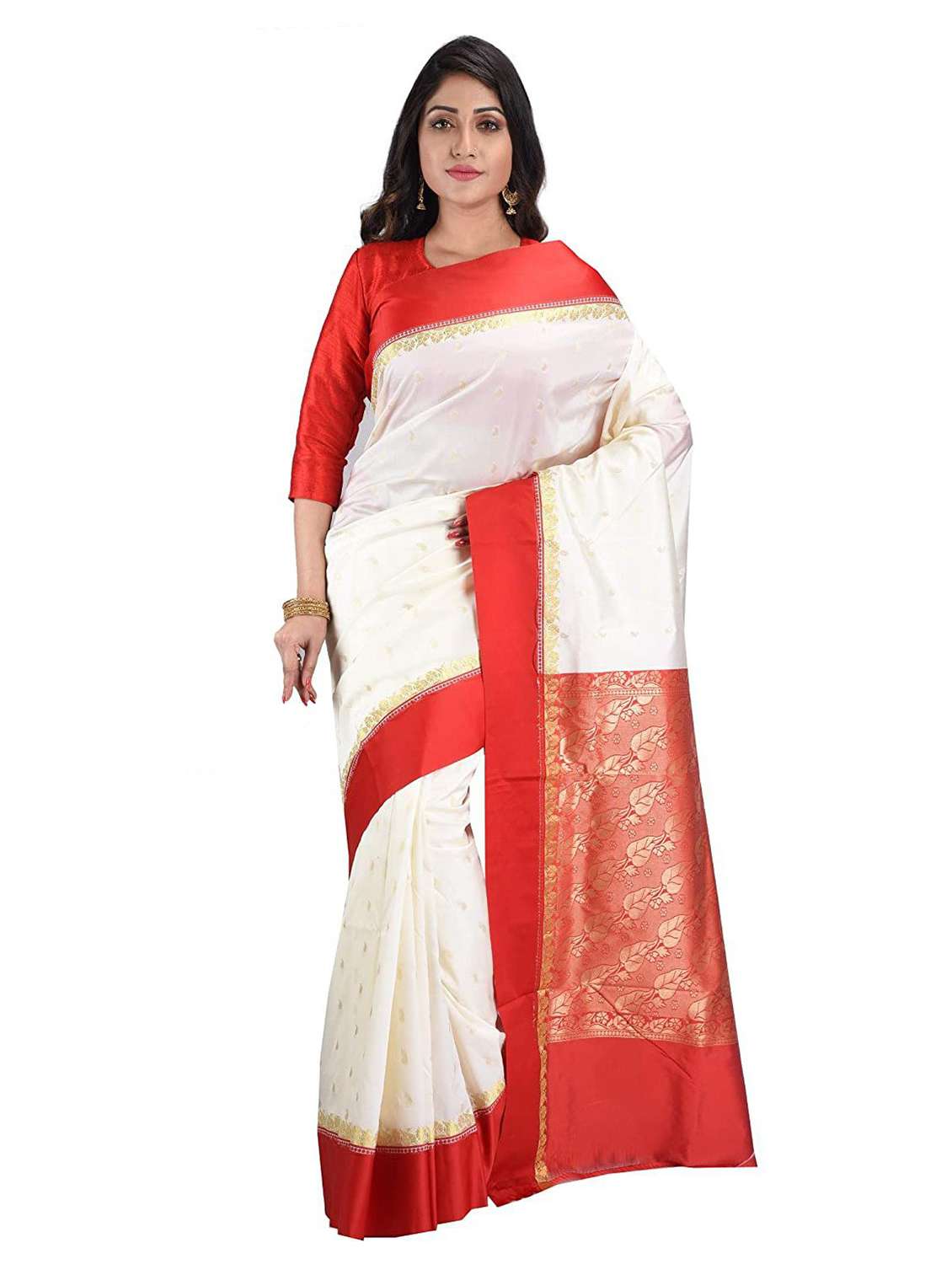 women's self design multi colored saree with blouse
