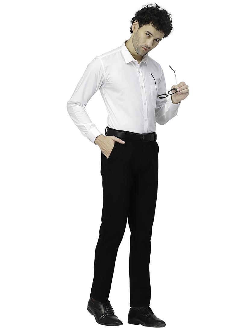 mens solids formal shirt - 19995195 - Standard Image - 3