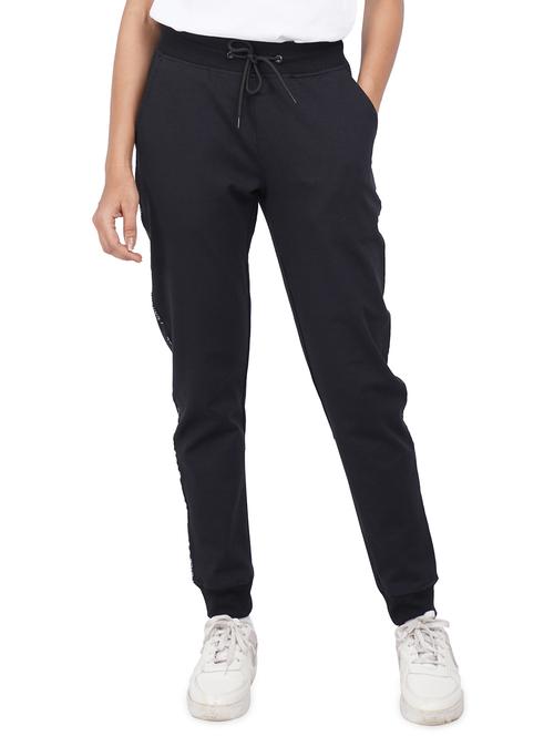 black solid mid rise jogger - 19995329 - Standard Image - 0