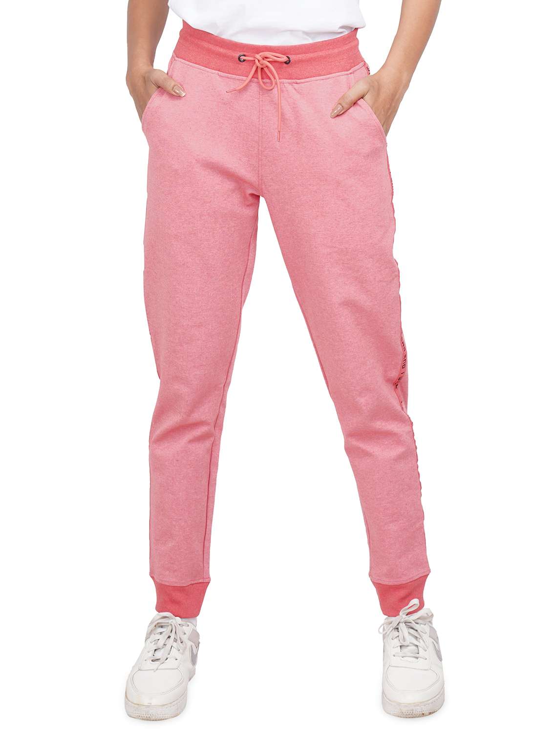 pink solid mid rise jogger - 19995331 -  Zoom Image - 0