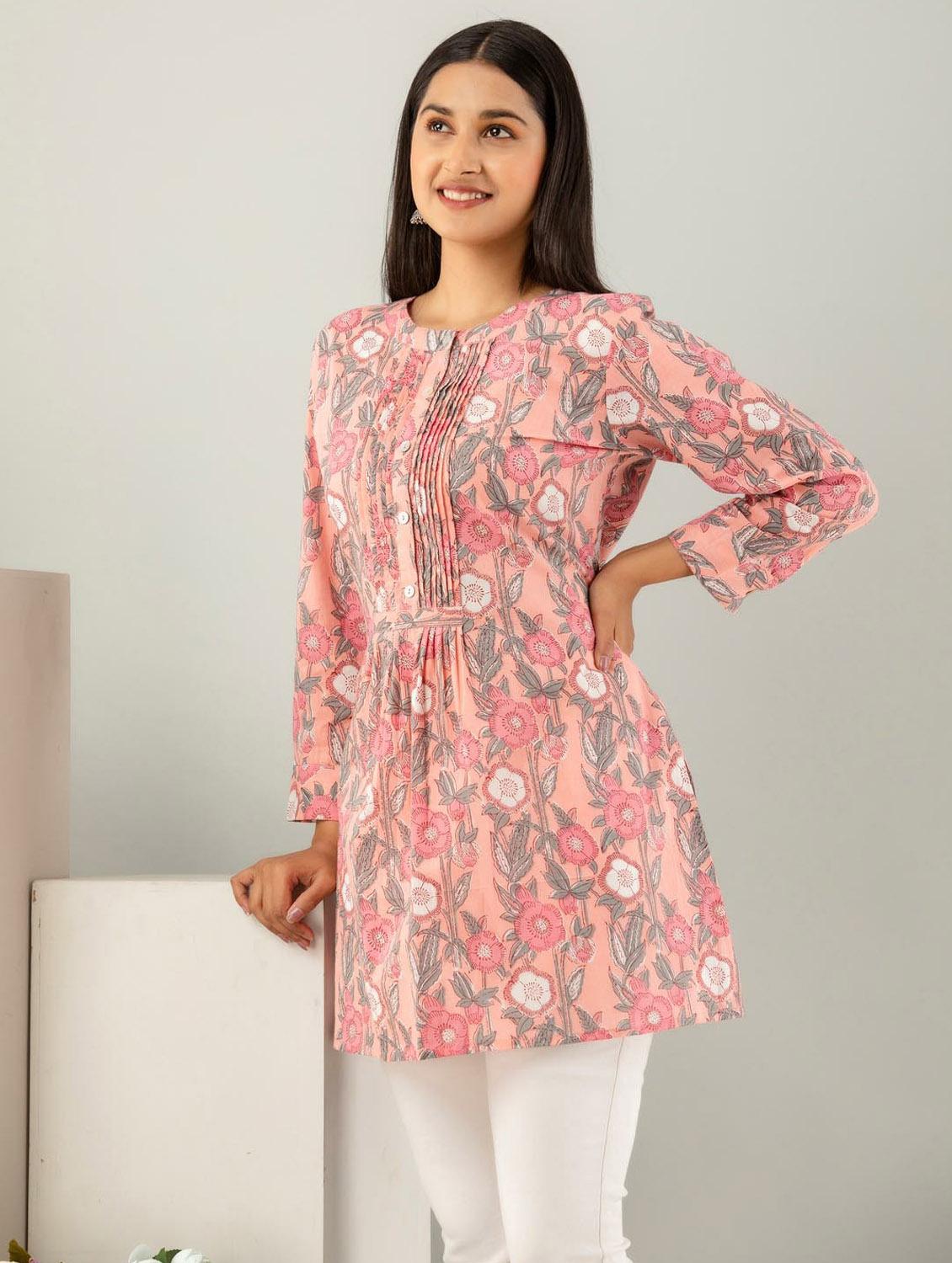 printed cotton short kurti - 19995582 - Zoom Image - 0