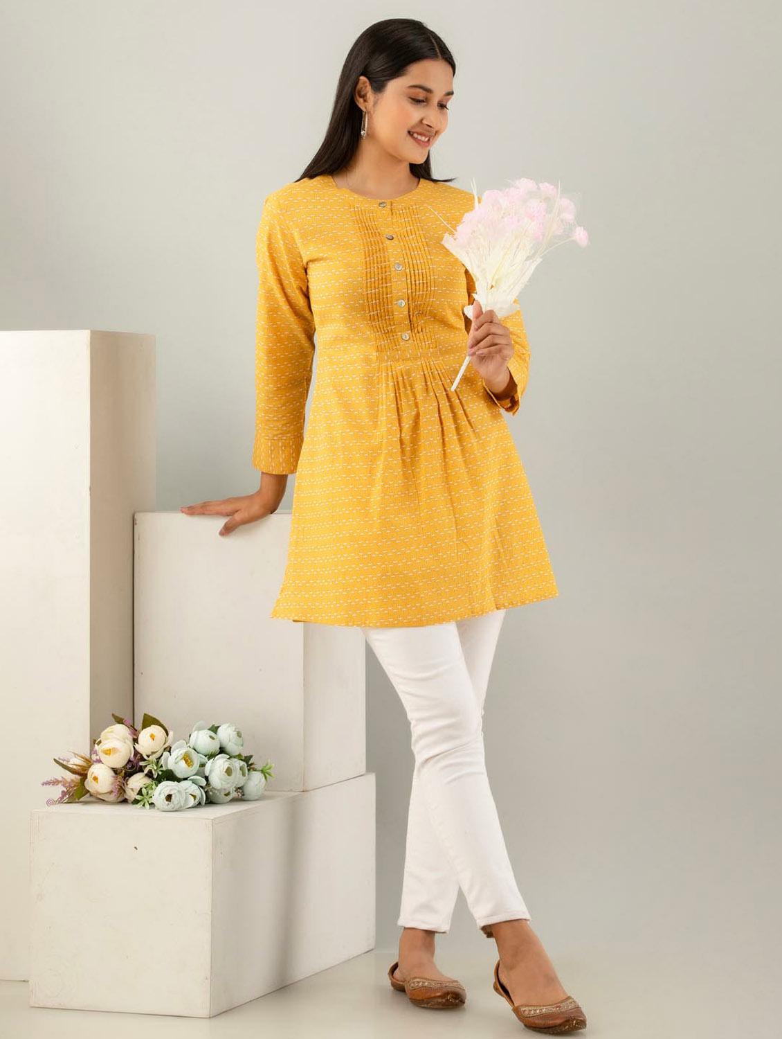 printed cotton short kurti - 19995584 - Standard Image - 3