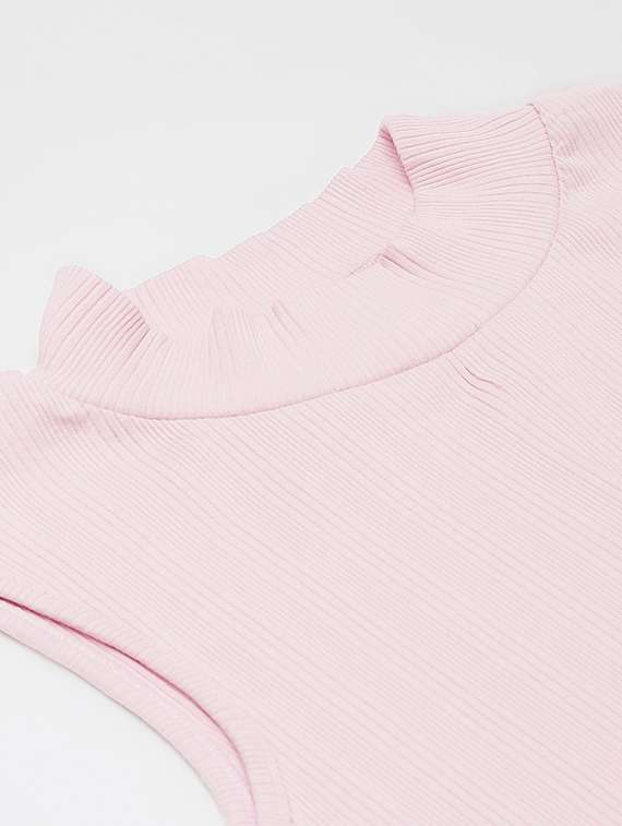 pink solid mock neck sleeveless regular tunic - 19995697 - Standard Image - 5