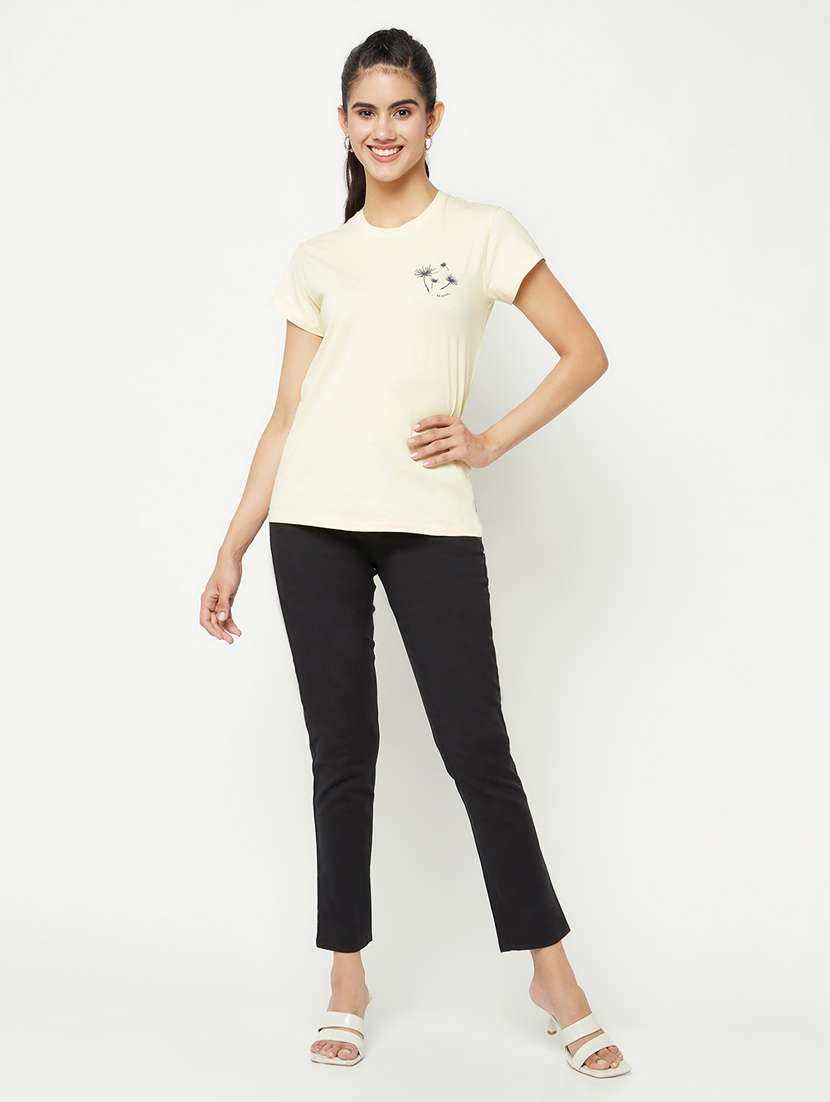 black solid flat front ankle length trousers  - 19997142 -  Standard Image - 5