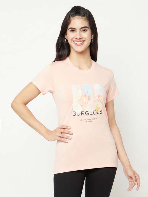 peach viscose regular tshirt - 19997144 - Standard Image - 0