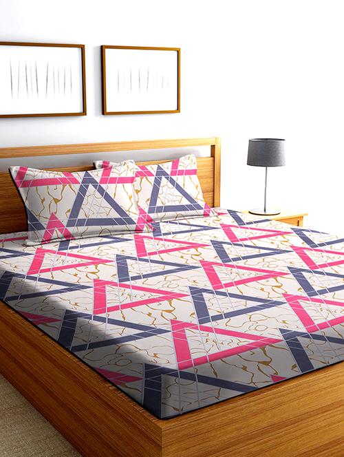 double queen bedsheet with 2 pillow covers - 19997166 - Standard Image - 0