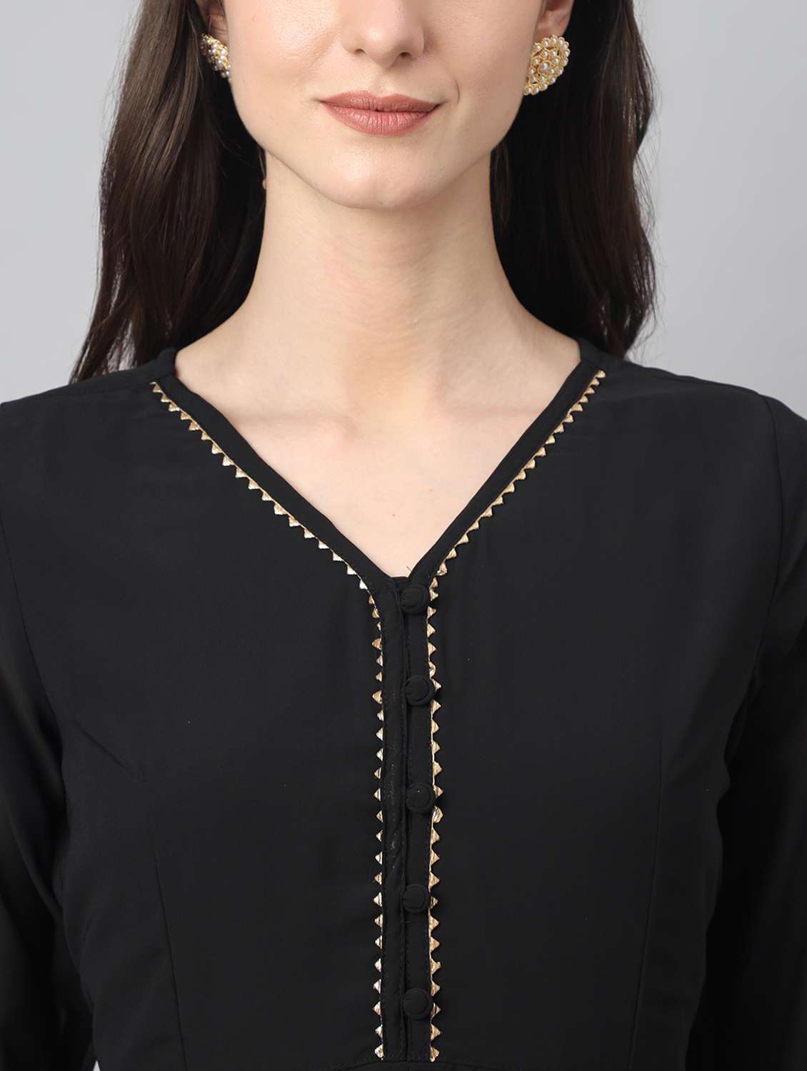 black anarkali kurta dupatta set - 19997212 - Standard Image - 5