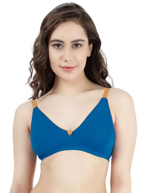 blue solid 3/4 coverage plunge bra - 19999463 -  Standard Image - 0