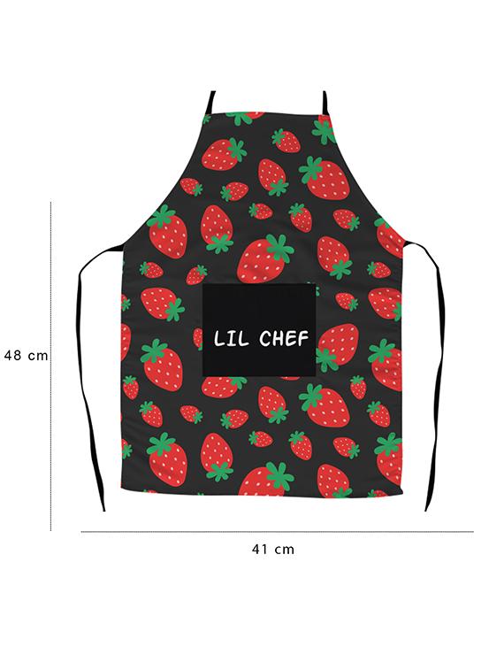 satin apron for kids with centre pocket & adjustable waist/painting/cooking - 19999577 - Standard Image - 3