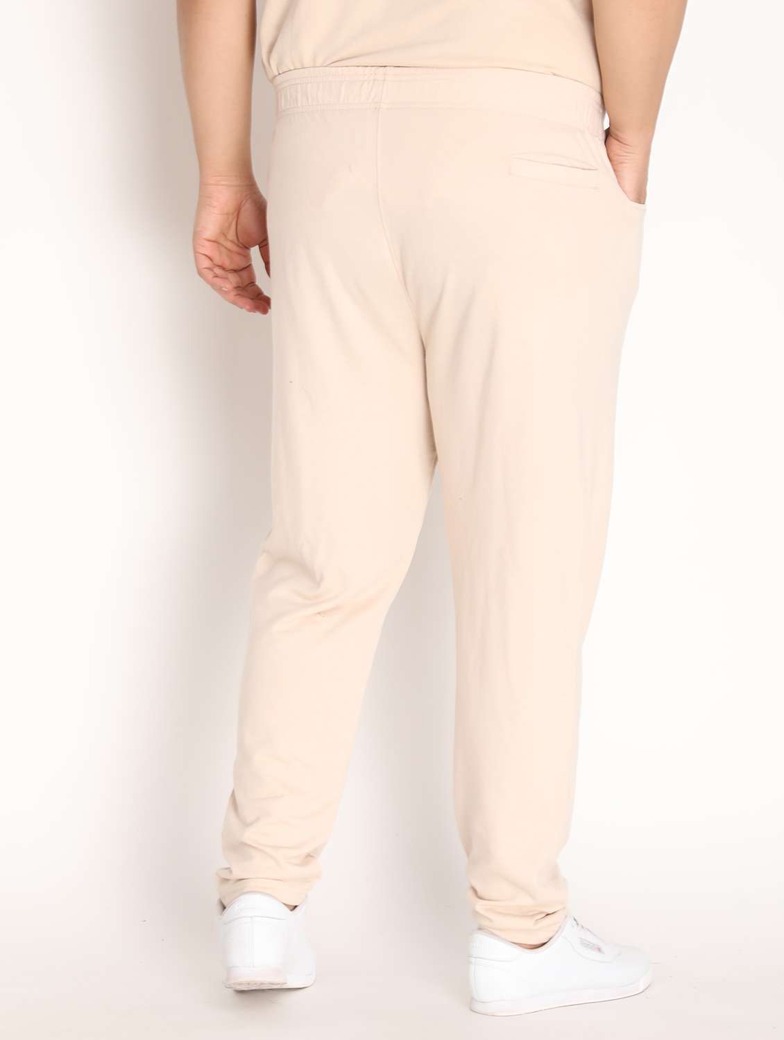 beige solid full length track pant - 19999714 -  Standard Image - 3