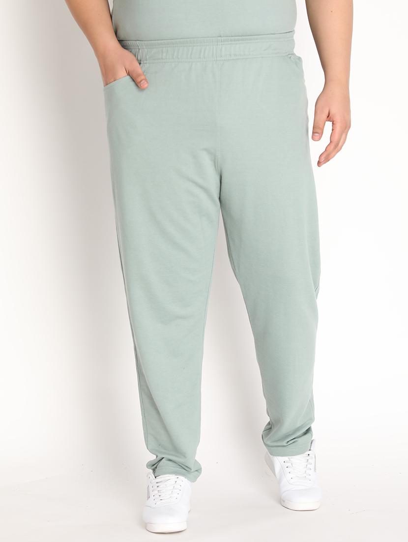 green solid full length track pant - 19999715 - Zoom Image - 0