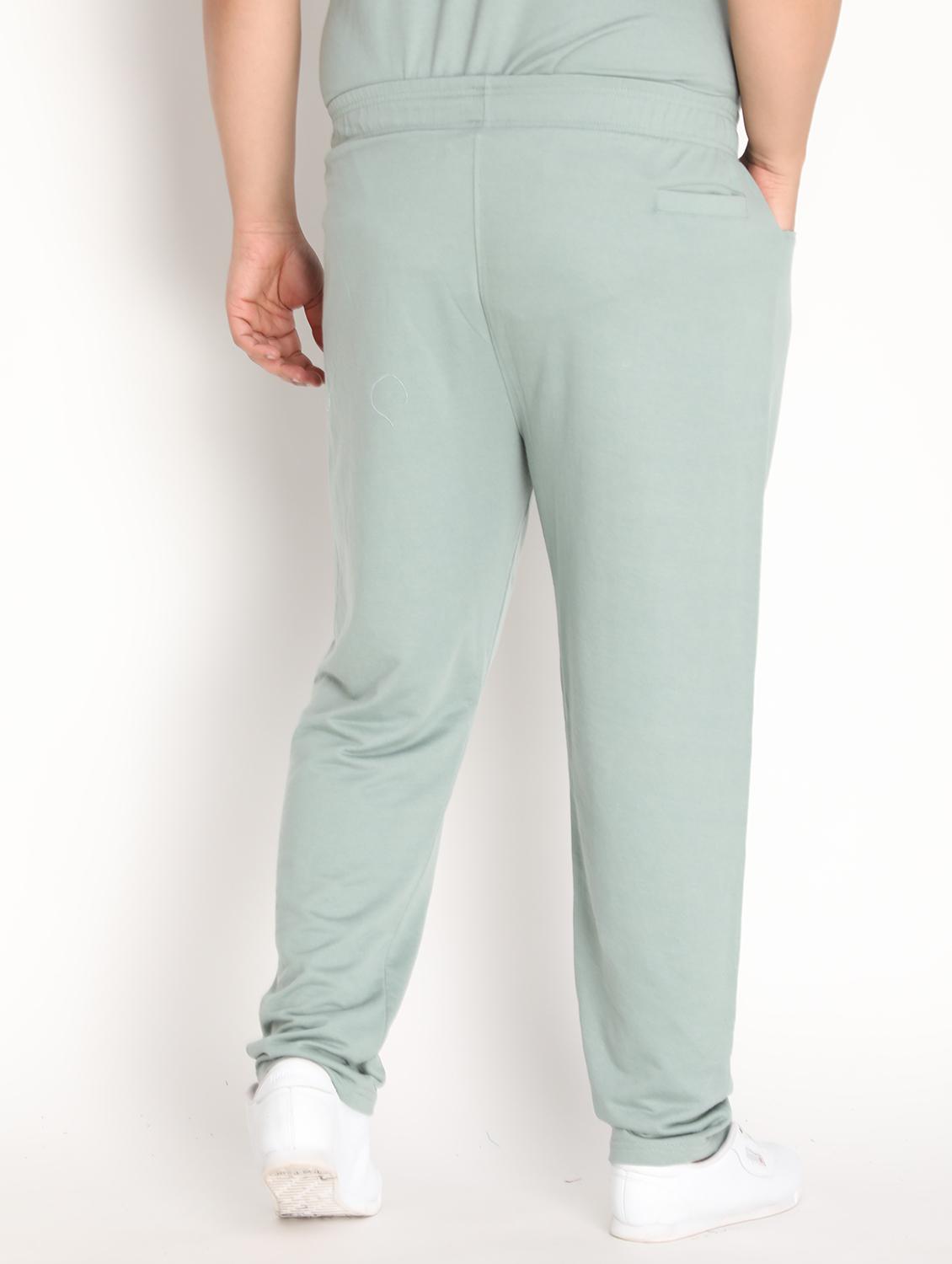 green solid full length track pant - 19999715 - Standard Image - 3