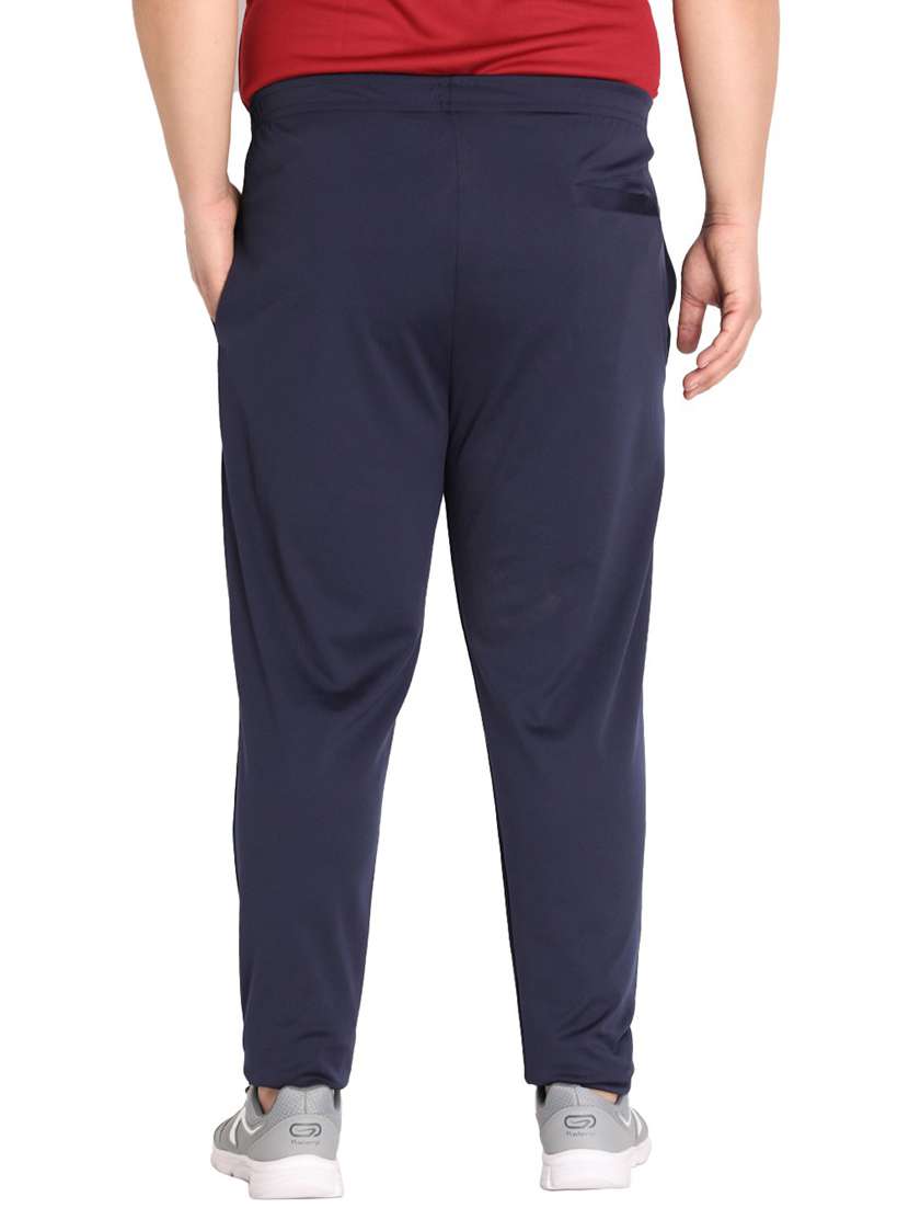 men blue solids full length track pant - 19999731 - Standard Image - 3