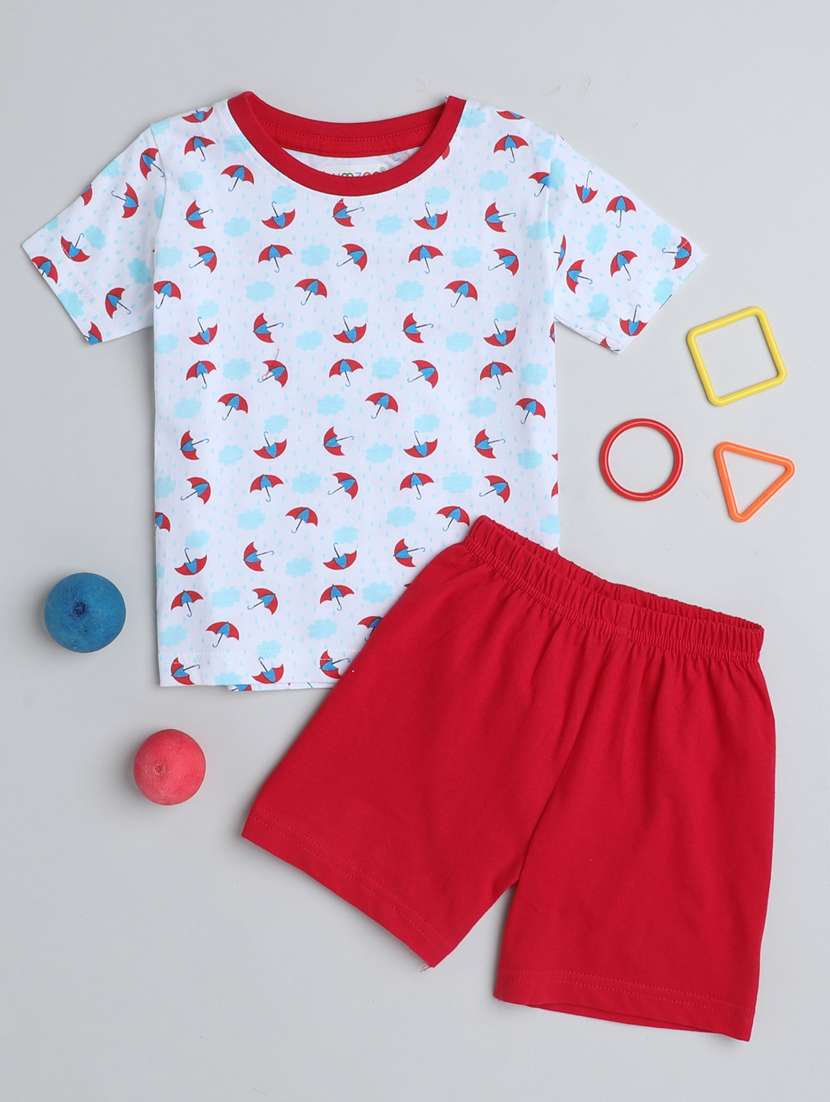 boys printed shorts set