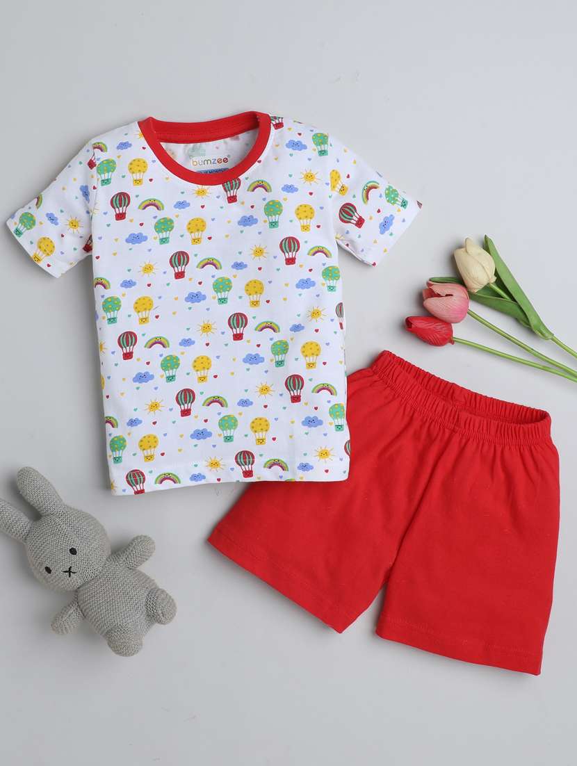 boys printed shorts set