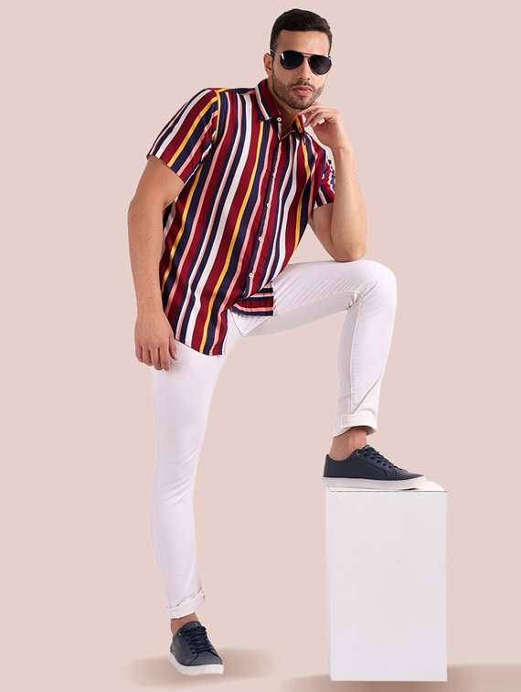 mens stripes casual shirt - 20002281 -  Standard Image - 3