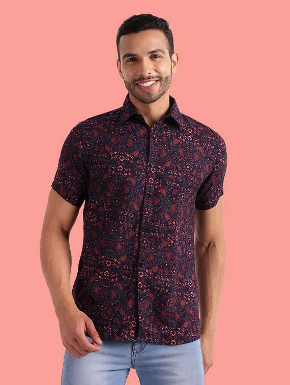 mens abstract casual shirt
