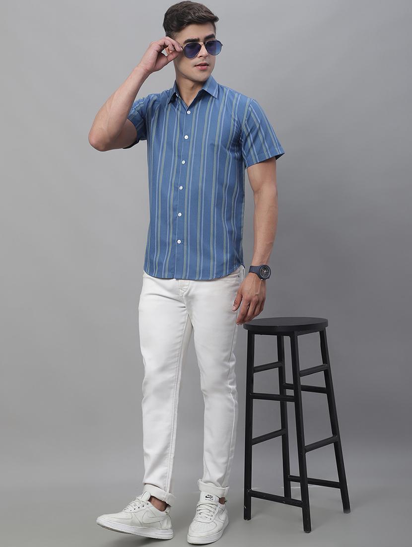 mens stripes casual shirt - 20002331 - Standard Image - 3