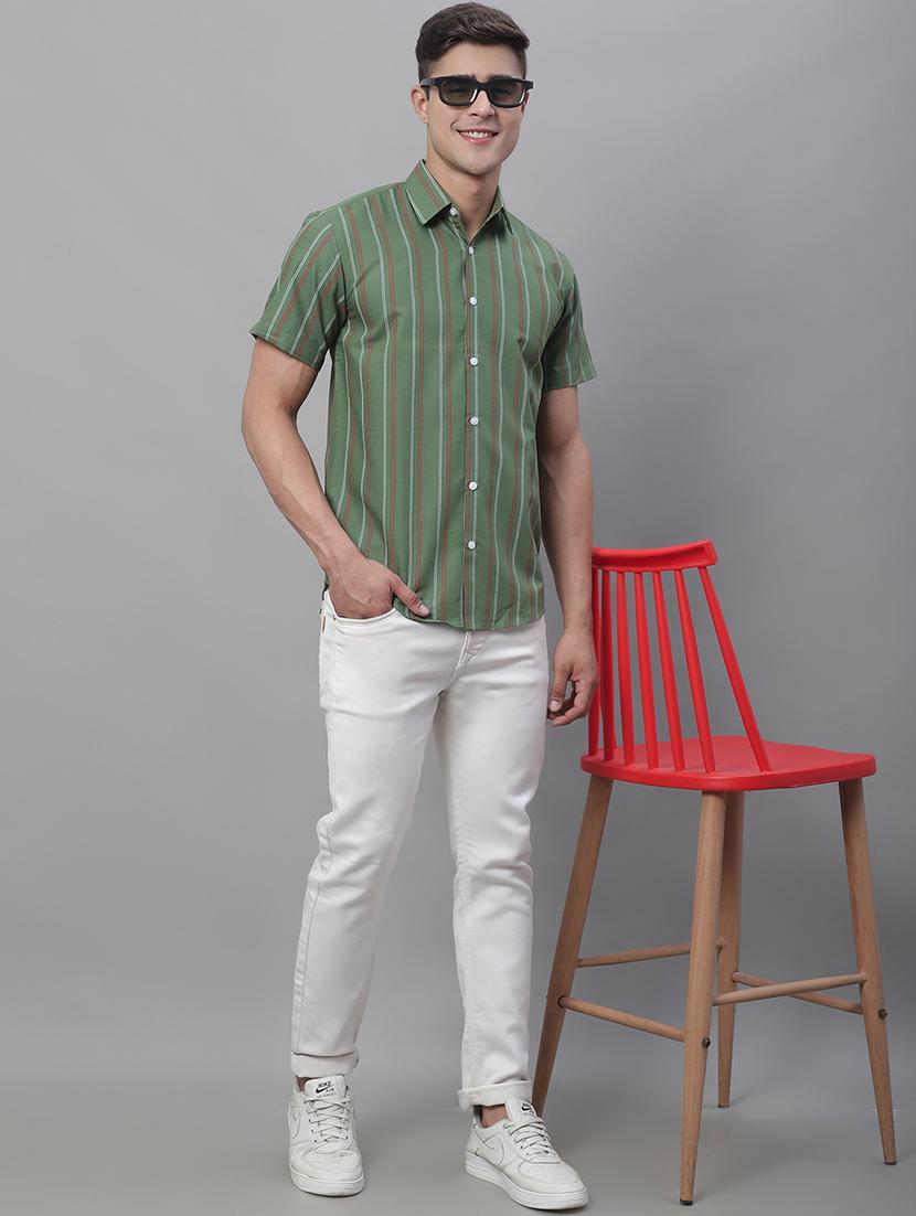 mens stripes casual shirt - 20002333 - Standard Image - 3