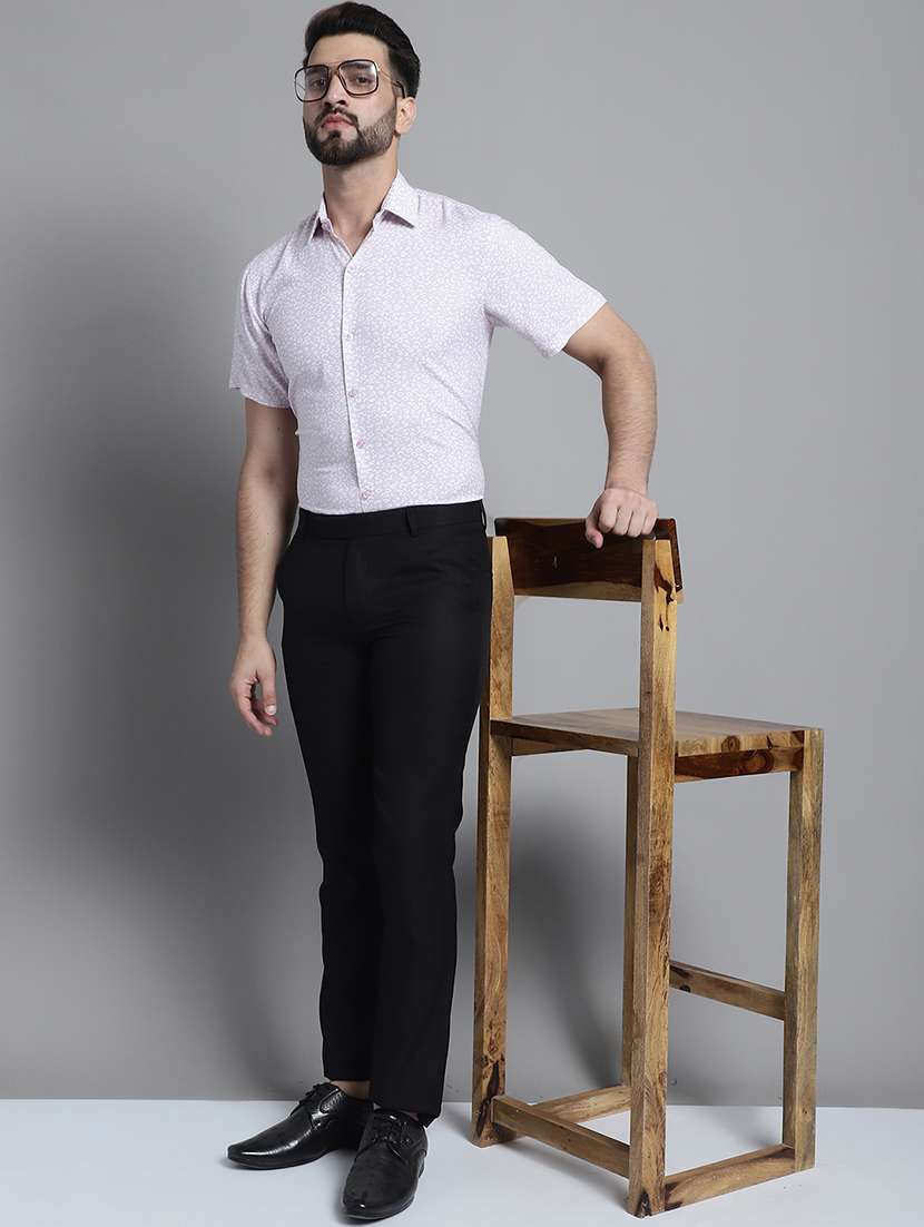 mens micro print formal shirt - 20002344 -  Standard Image - 3