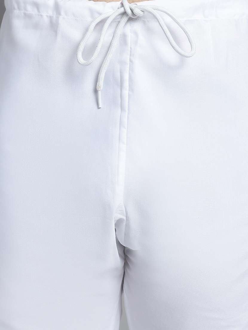 mandarin neck solid kurta pyjama set - 20002368 - Standard Image - 5