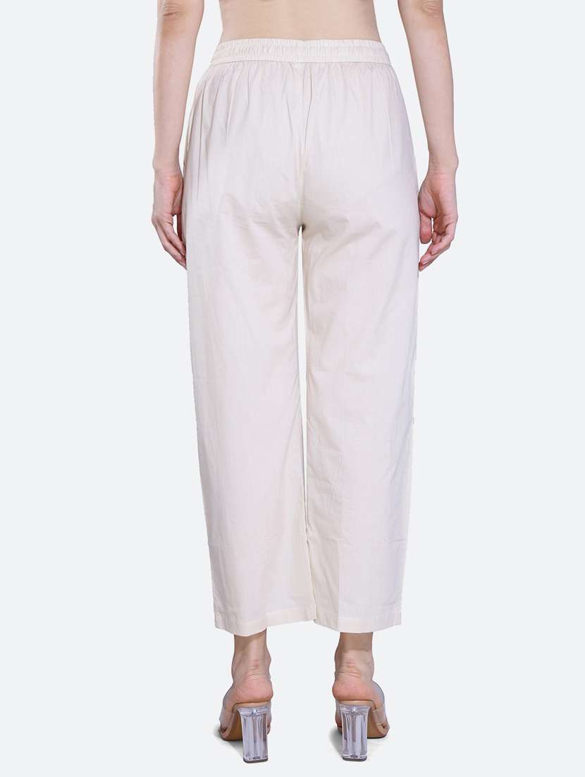 beige cotton trousers - 20002547 - Standard Image - 3