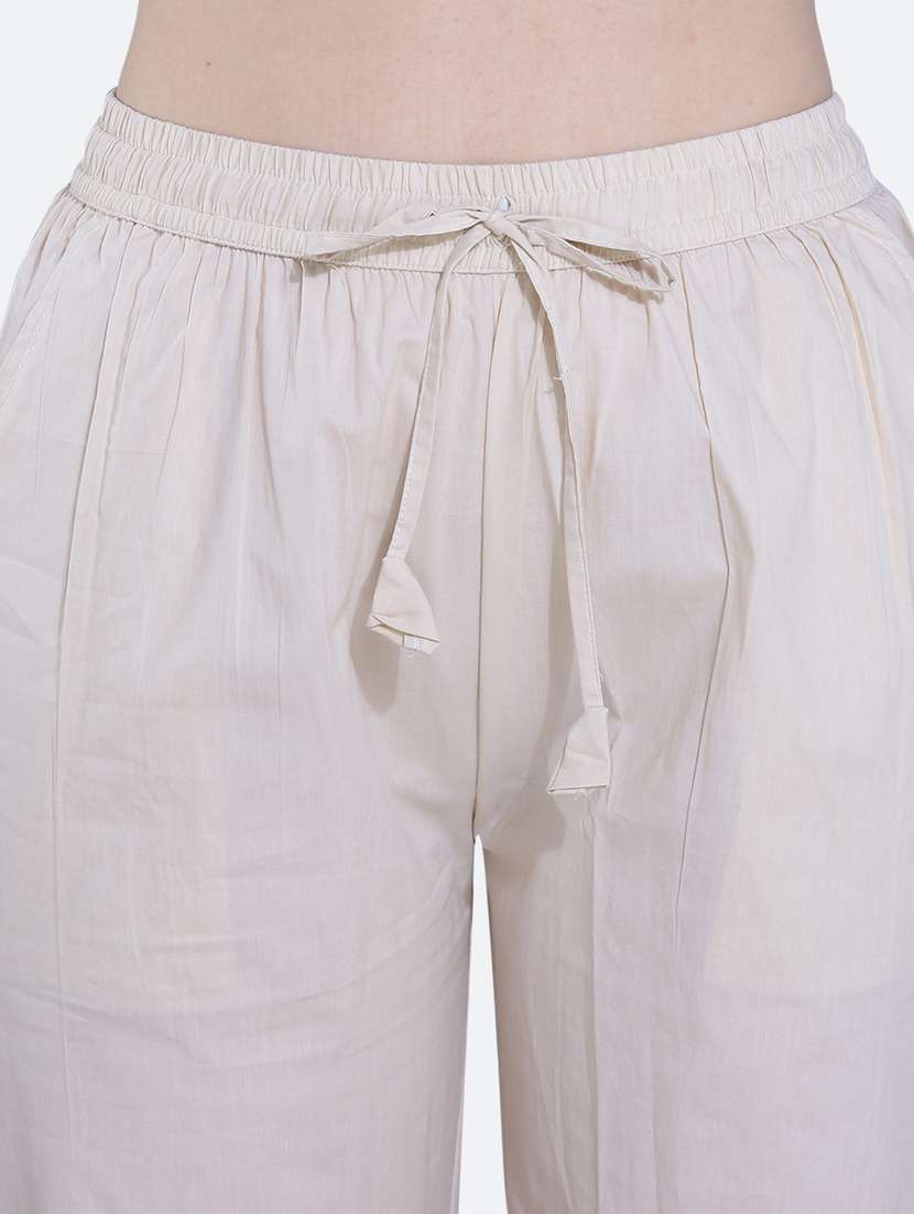 beige cotton trousers - 20002547 - Standard Image - 5
