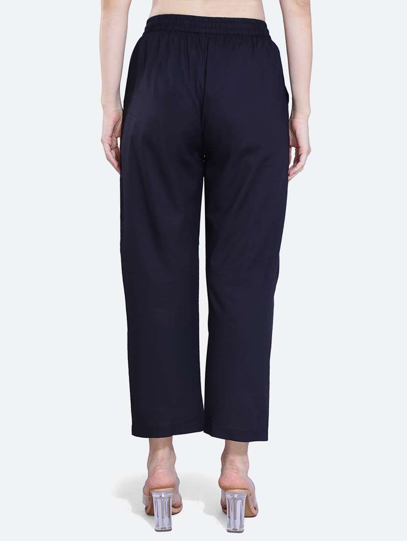 black cotton trousers - 20002548 - Standard Image - 3