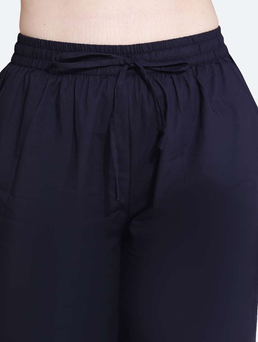 black cotton trousers - 20002548 - Standard Image - 5