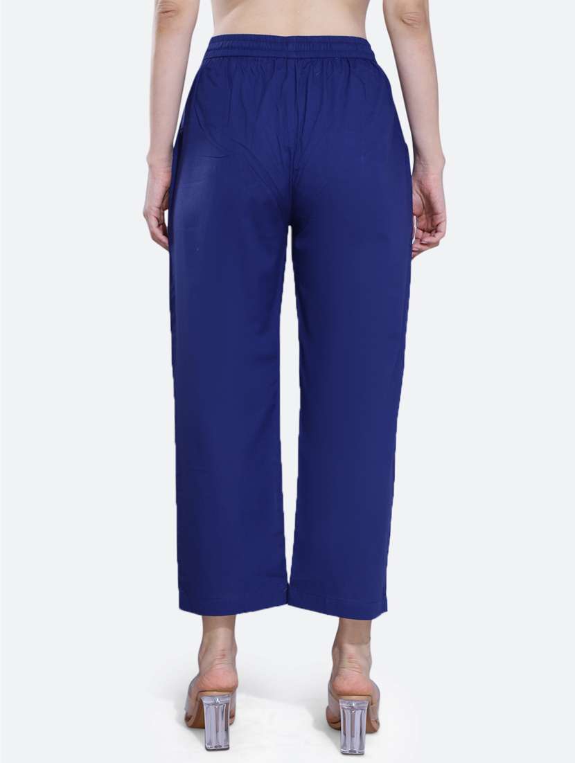 blue cotton trousers - 20002549 - Standard Image - 3
