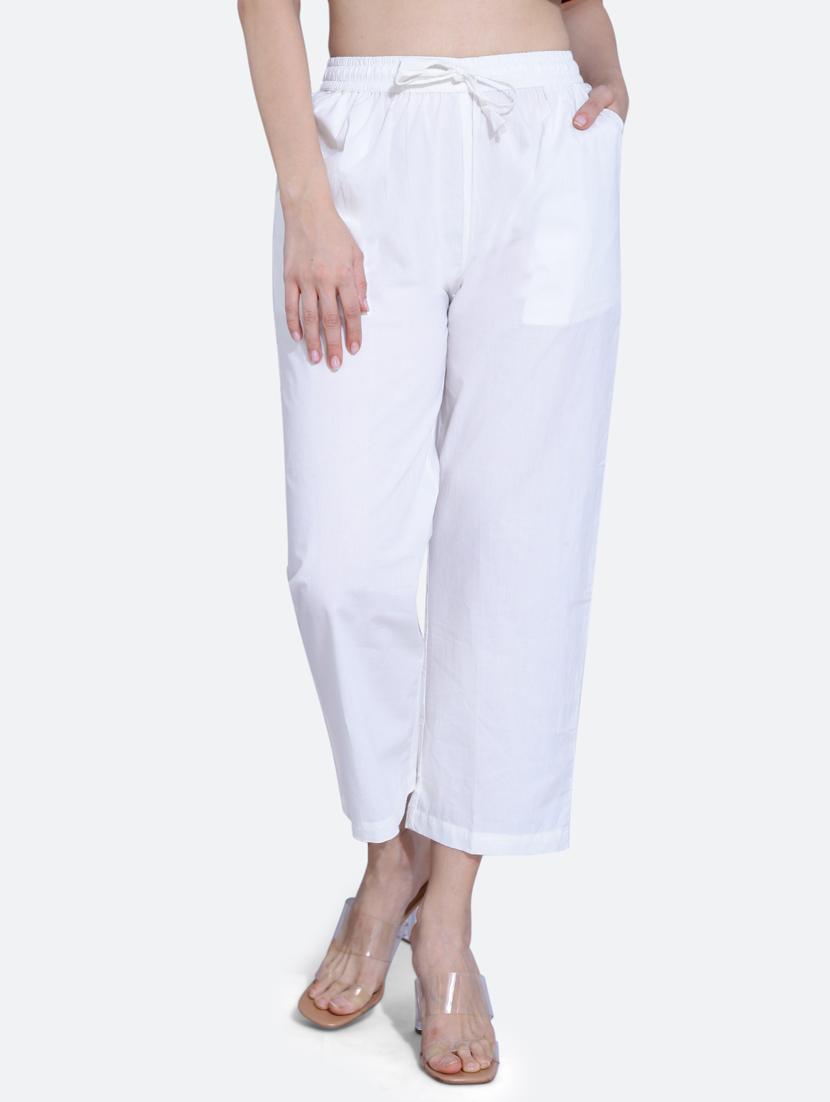 white cotton trousers - 20002551 - Zoom Image - 0