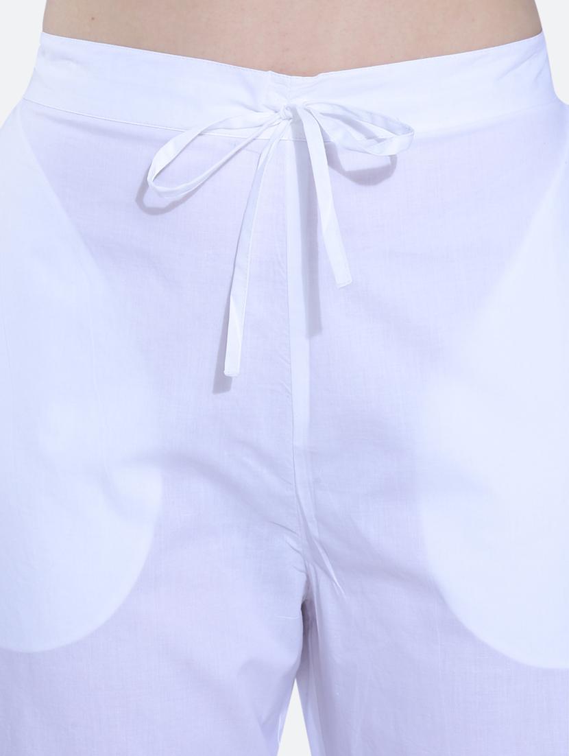 white cotton crop pants - 20002555 - Standard Image - 5