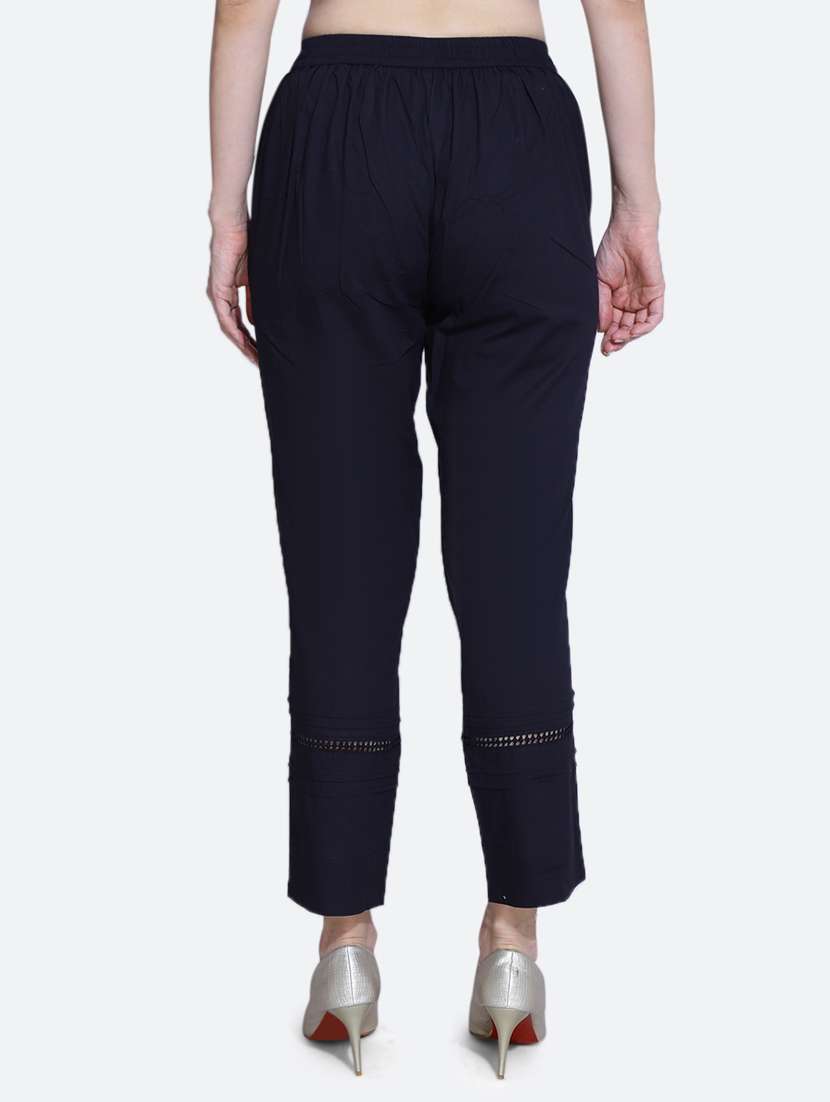 black cotton trousers - 20002562 - Standard Image - 3