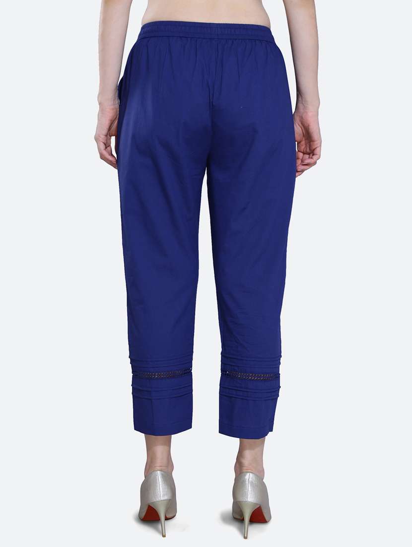 blue cotton trousers - 20002565 - Standard Image - 3