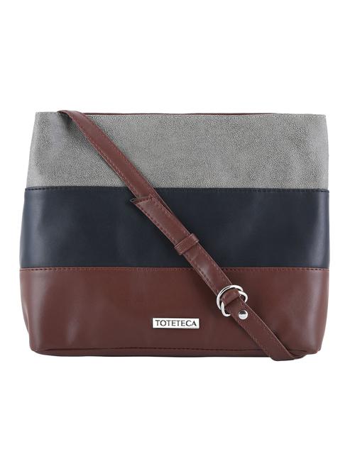 color block leatherette (pu) regular sling bag - 20004614 - Standard Image - 0