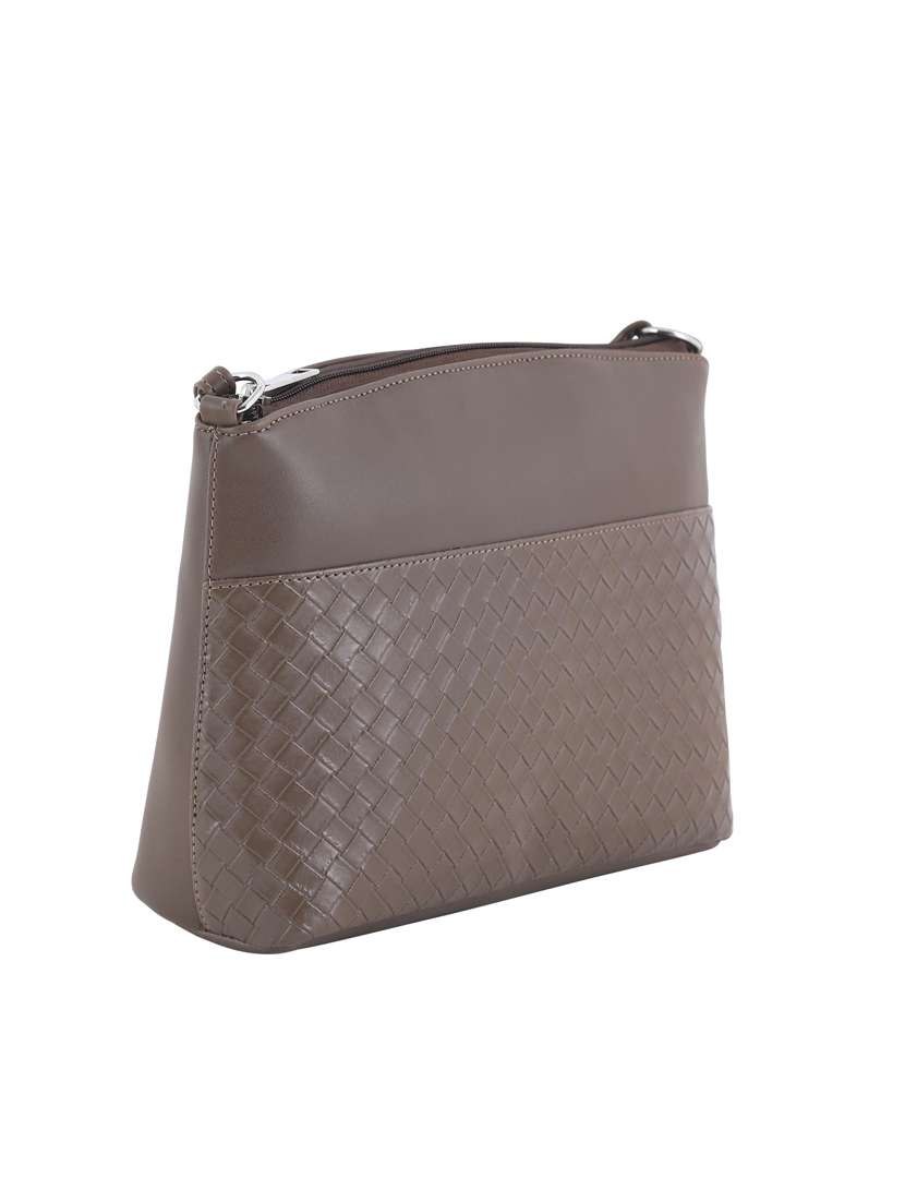 grey leatherette (pu) regular sling bag - 20004633 -  Standard Image - 3