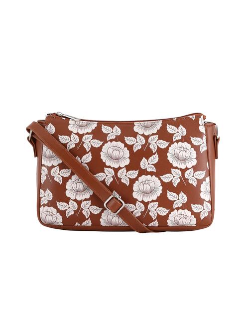 brown leatherette (pu) regular sling bag - 20004639 - Standard Image - 0