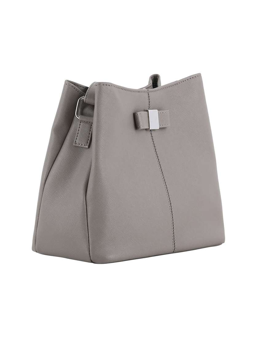grey leatherette (pu) regular sling bag - 20004679 -  Standard Image - 3