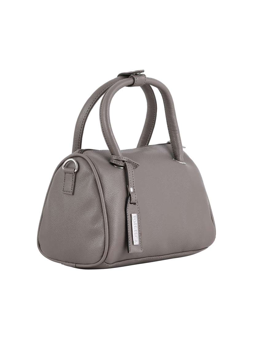 grey leatherette (pu) duffel handbag - 20004741 -  Standard Image - 3