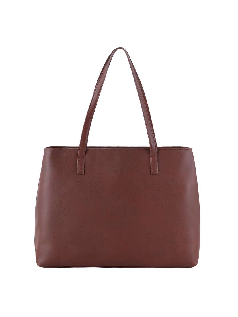 brown leatherette (pu) regular handbag - 20004845 - Zoom Image - 0