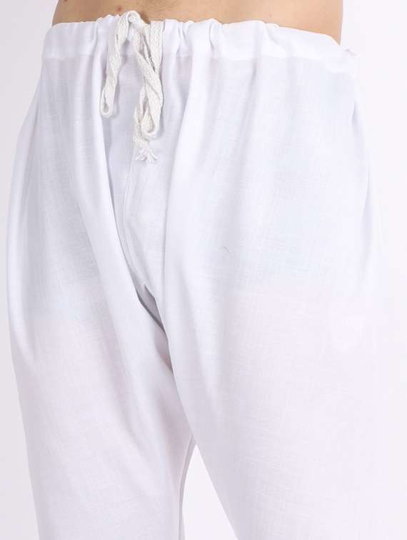 mandarin neck solid kurta pyjama set - 20005340 -  Standard Image - 5