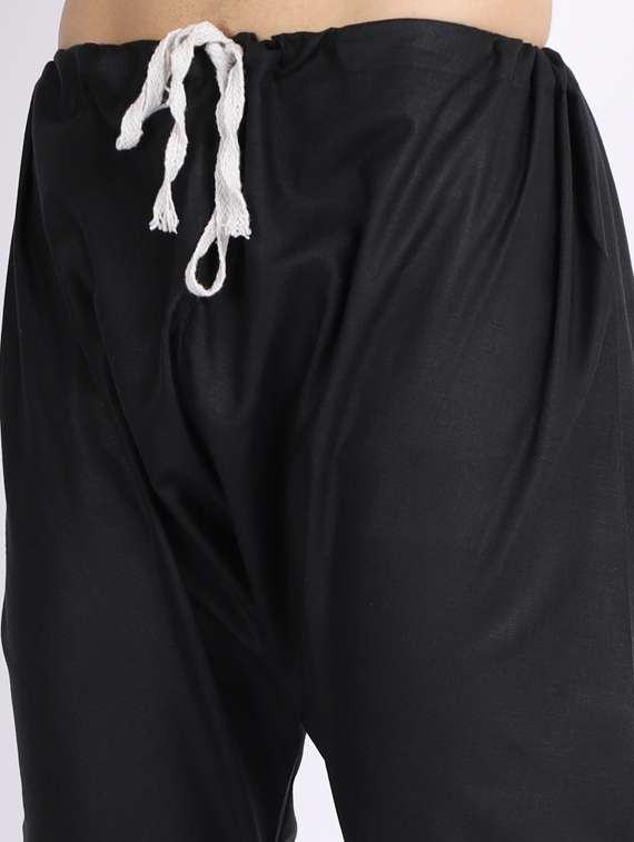 mandarin neck solid kurta pyjama set - 20005354 -  Standard Image - 5