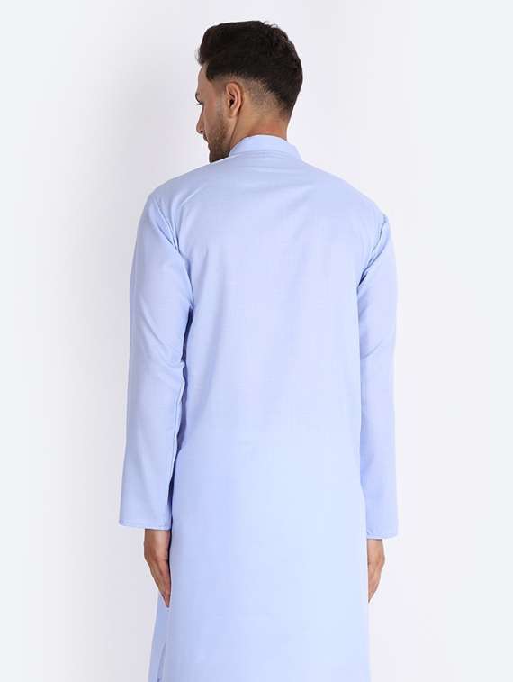 banhussain solid cotton blend long kurta - 20005398 -  Standard Image - 3