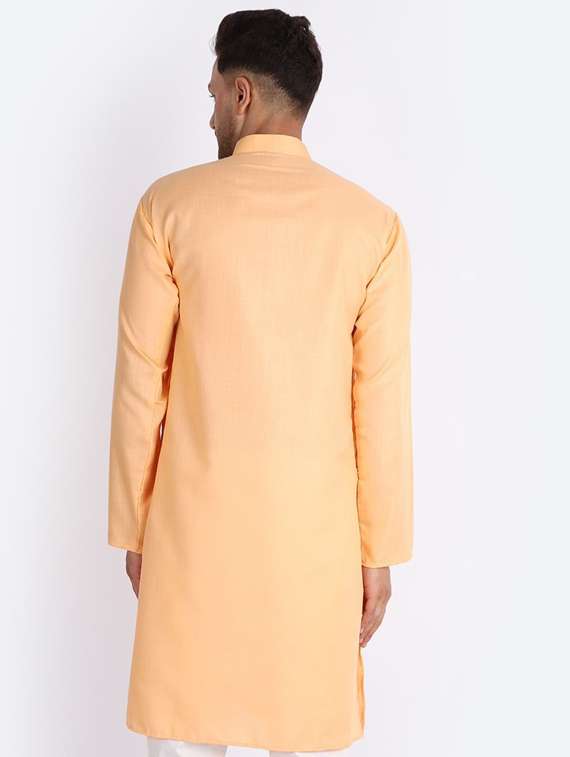 mandarin neck solid long kurta - 20005400 -  Standard Image - 3