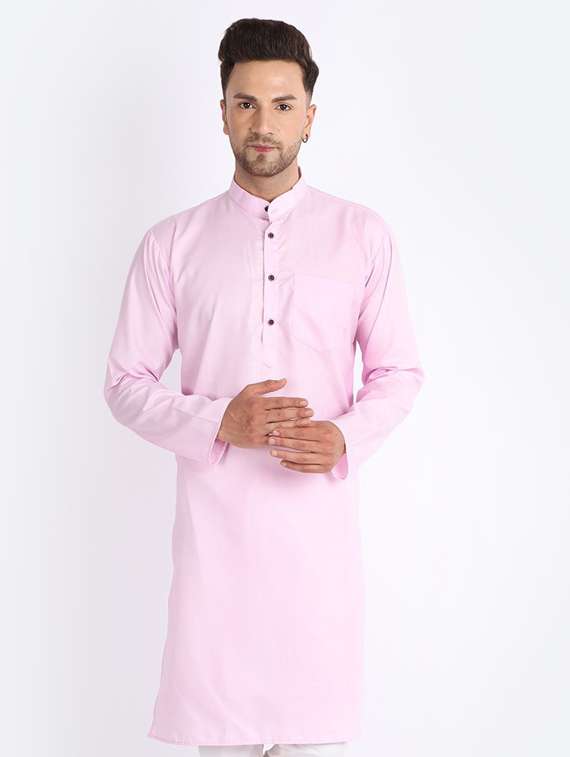 banhussain solid long kurta