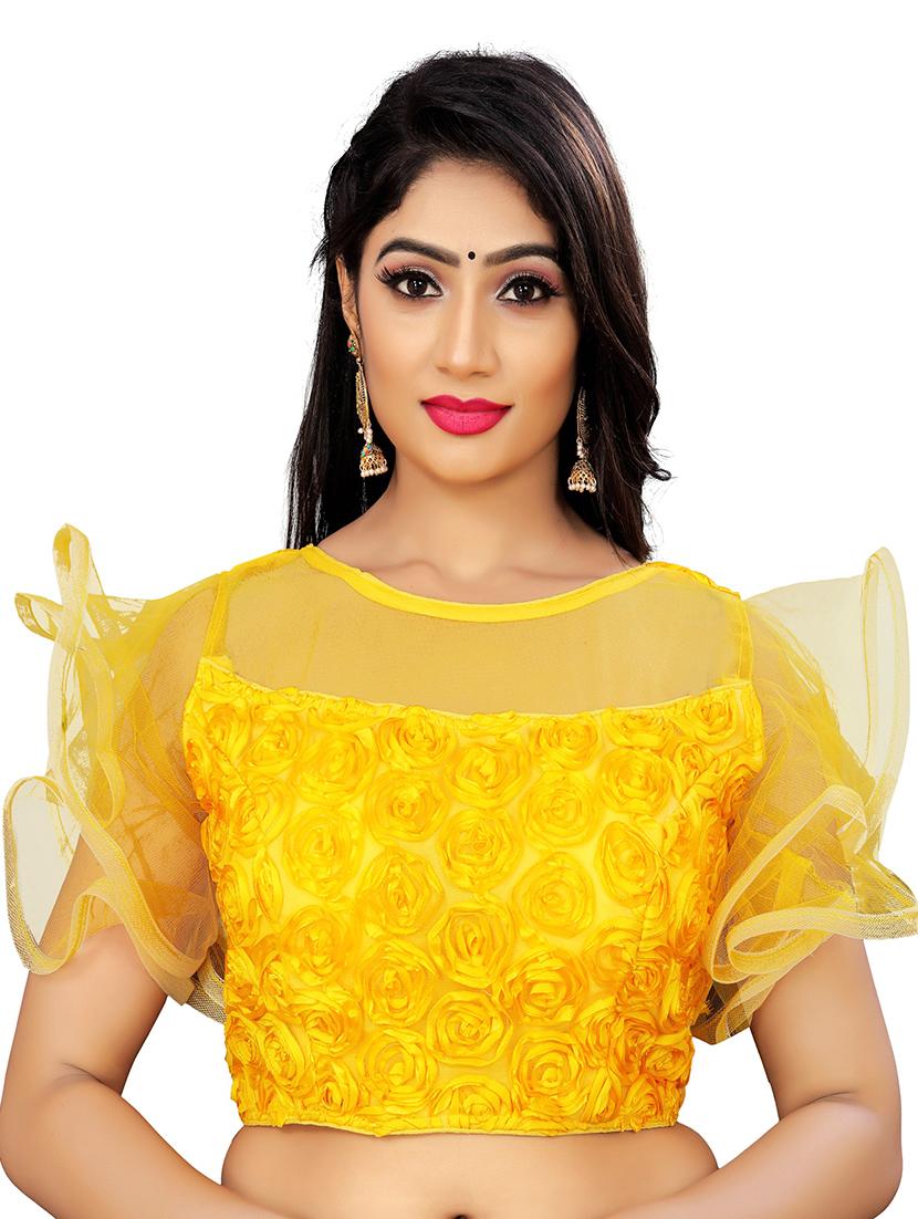yellow bell sleeves regular blouse - 20005432 - Zoom Image - 0